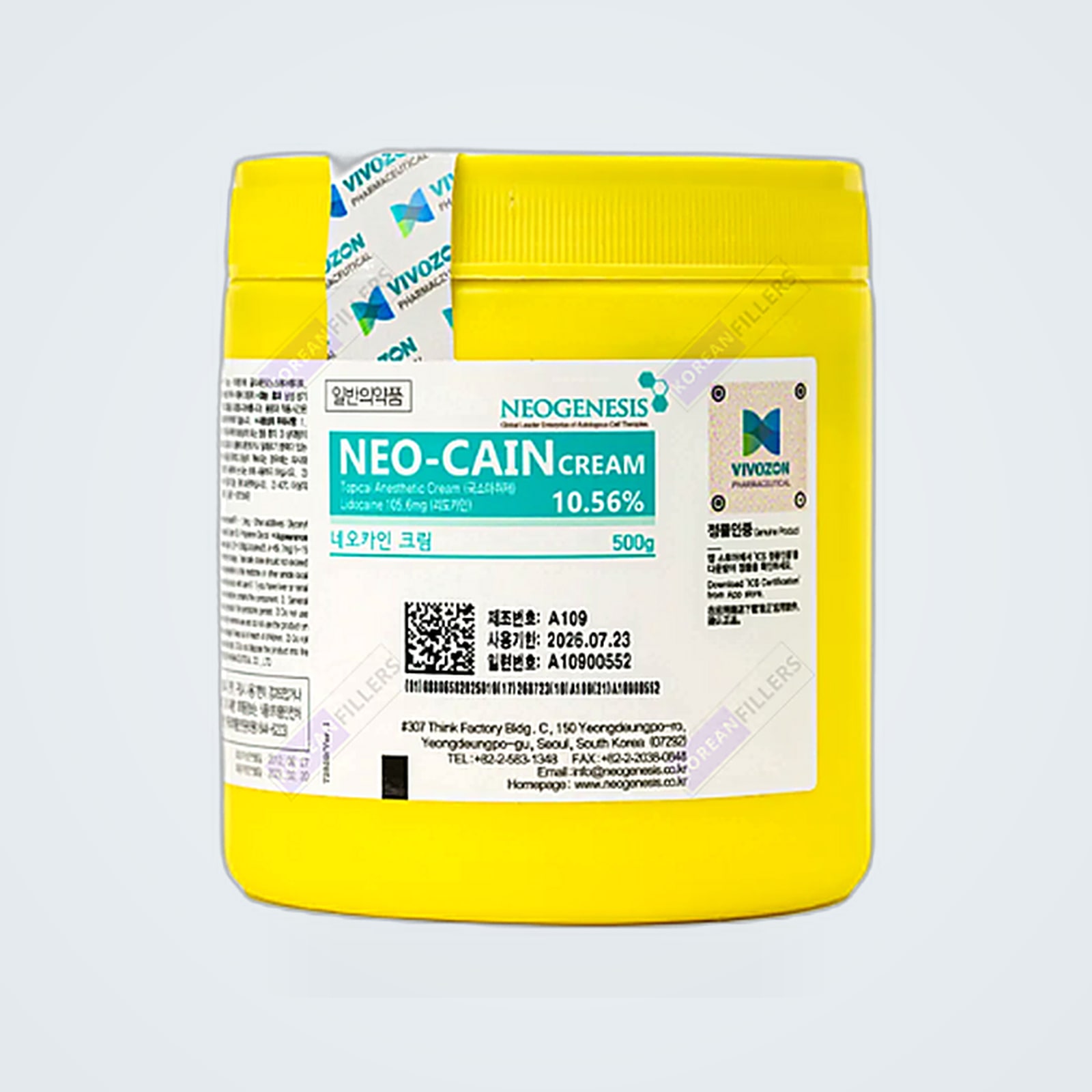 NEO-CAIN Cream 10.56% 500g product packaging